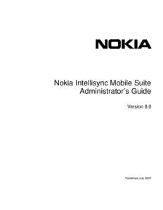 Nokia Intellisync Mobile Suite Administrator’s Guide