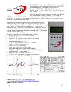 The 3-axis Simple Aurora Monitor (SAM-III) magnetometer system is a sophisticated semi-professional geomagnetometer available in kit form. The primary application of the SAM-III is for the d study of geomagnetism, but it