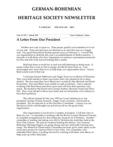 GERMAN-BOHEMIAN HERITAGE SOCIETY NEWSLETTER P. O. BOX 822 NEW ULM, MN[removed]