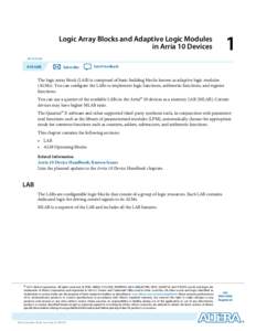 1  Logic Array Blocks and Adaptive Logic Modules in Arria 10 Devices[removed]