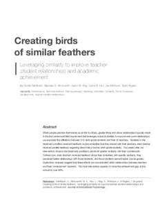 Creating Birds of Similar Feathers_Roger Edit