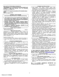 Janumet XR (sitagliptin and metformin) tablets label