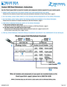 Custom 360 Panel Worksheet—Instructions Use the Panel Layout Grid to record all module and component details required for your custom panel. 1. DRAW A BOX INDICATING THE PANEL FRAME SIZE AND ORIENTATION YOU WANT. Choos