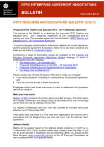 NTPS ENTERPRISE NTPS ENTERPRISE AGREEMENT AGREEMENT NEGOTIATIONS