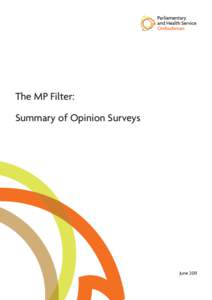 The MP Filter: Summary of Opinion Surveys June 2011