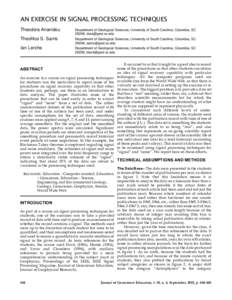 AN EXERCISE IN SIGNAL PROCESSING TECHNIQUES Theodora Ananidou Theofilos S. Sarris Ian Lerche  ABSTRACT