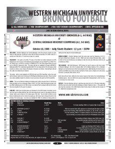 WESTERN MICHIGAN UNIVERSITY  BRONCO FOOTBALL