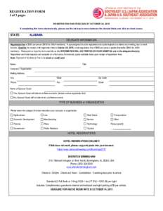 REGISTRATION FORM 1 of 3 pages REGISTRATION AND FEES DUE BY OCTOBER 30, 2015 If completing this form electronically, please use the tab key to move between the shaded fields and click to check boxes.  STATE: