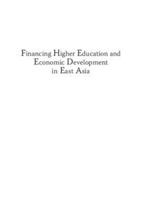 Financing Higher Education and Economic Development in East Asia