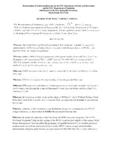 Memorandum of Understanding between the NYC Department of Parks and Recreation and the NYC Department of Sanitation with Respect to the New Springville Greenway, Staten Island, New York  MEMORANDtJJ\1 OF