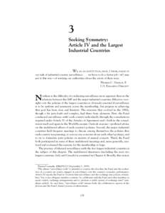 Silent Revolution: The IMF[removed],  October 1, 2001, Chapter[removed]Seeking Symmetry: Article IV and the Largest Industrial Countries