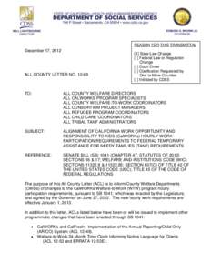 REASON FOR THIS TRANSMITTAL  December 17, 2012 ALL COUNTY LETTER NO[removed]