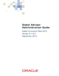 Siebel Advisor Administration Guide