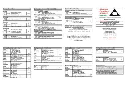 Meetings Wien Al-Anon: MontagUhr  Kardinal König Platz 3,