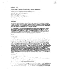 October 23, 2000 Report Submitted to Interagency Working Group on Mercury Communications . Findings from focus group testing of mercury-in-fish messages Preparedby Alan S. Levy and Brenda Derby Division of Market Studies