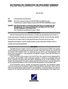 Staff Recommendation on Proposed Descriptive Notice for Possible Bay Plan Amendment No[removed]to Remove the Bay Plan