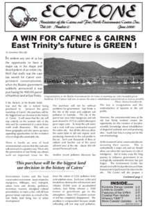 ECOTONE  Newsletter of the Cairns and Far North Environment Centre Inc. Vol 20 Number 2 June 2000