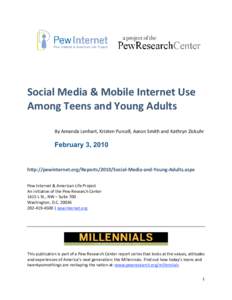 Draft of teens, social media and mobile internet use