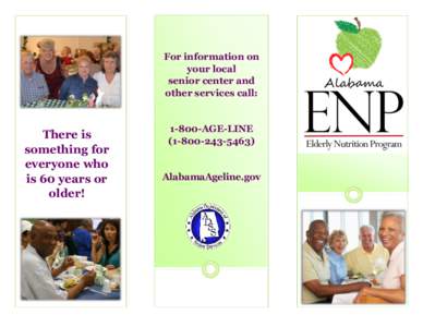For information on your local senior center and other services call:  There is