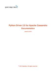 Python Driver 2.0 for Apache Cassandra