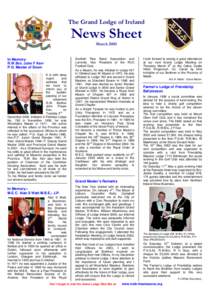 The Grand Lodge of Ireland  News Sheet March[removed]In Memory: