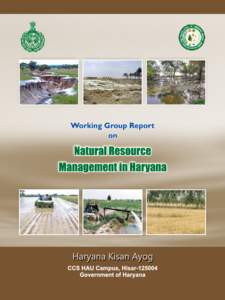 Working Group Report On Natural Resource Management in Haryana Chairman: I. P. Abrol Member: S. R. Singh