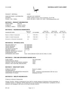 Text1 MATERIAL SAFETY DATA SHEET  PRODUCT / MATERIAL: