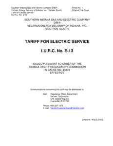 Microsoft Word - SIGECO ELECTRIC TARIFF DSMA Opt Out[removed])