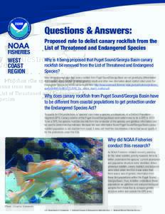 Questions & Answers: NOAA FISHERIES west coast