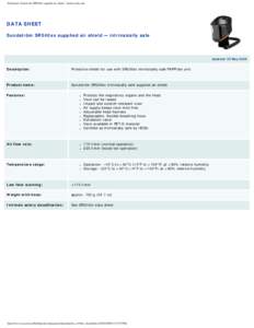 Datasheet: Sundström SR540ex supplied air shield - intrinsically safe