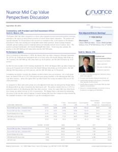 Economics / P/E ratio / S&P 400 / Dividend yield / Rate of return / Sharpe ratio / S&P 500 / Russell Midcap Index / Value investing / Financial economics / Financial ratios / Finance