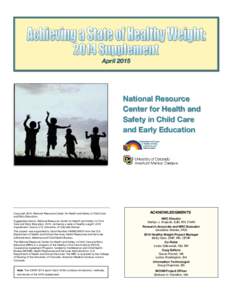 AprilNational Resource Center for Health and Safety in Child Care and Early Education