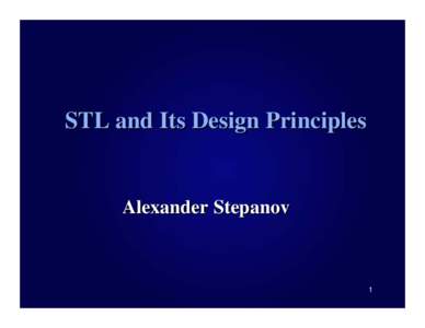 STL and Its Design Principles