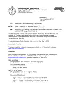 Commonwealth of Massachusetts Executive Office of Health and Human Services Office of Medicaid www.mass.gov/masshealth  MassHealth