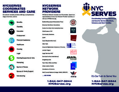 NYCSERVES COORDINATES SERVICES AND CARE NYCSERVES NETWORK