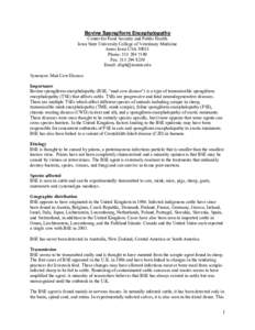 Biology / Meat industry / Food safety / Cattle / Bovine spongiform encephalopathy / Specified risk material / Creutzfeldt–Jakob disease / Scrapie / Feline spongiform encephalopathy / Transmissible spongiform encephalopathies / Health / Medicine