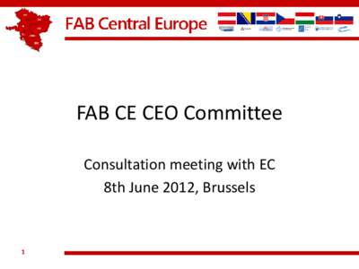 FAB CE CEO Committee Consultation meeting with EC 8th June 2012, Brussels 1