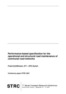 Road / Specification / Performance-based building design