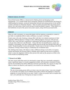 PERSON ROLE SYSTEM FRAMEWORK BRIEFING NOTE p  r