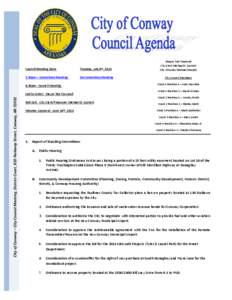 Council Meeting Date:  Tuesday, July 8th, 2014 Mayor Tab Townsell City Clerk Michael O. Garrett