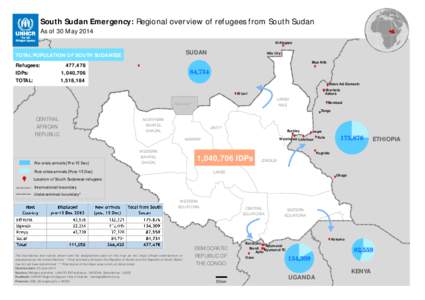 South Sudan Emergency: Regional overview of refugees from South Sudan, 30 May 2014