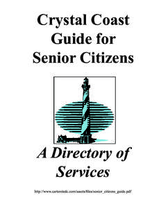 Crystal Coast Guide for Senior Citizens A Directory of Services