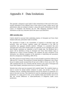 Appendix 4 Data limitations - Overcoming Indigenous Disadvantage - Key Indicators 2014 Report