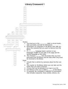 Microsoft Word - LibraryCrossword1solution.doc