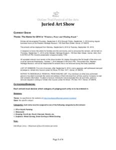   	
   Outlaw	
  Trail	
  Festival	
  of	
  the	
  Arts	
   Juried	
  Art	
  Show	
   CURRENT SHOW