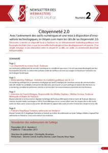 Newsletter des webmasters du lycée Saliège Numéro