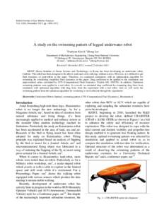 Indian Journal of Geo-Marine Sciences Vol. 42(8), December 2013, ppA study on the swimming pattern of legged underwater robot 1