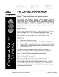 THE LUBRIZOL CORPORATION: New Chemicals Issues Assessment