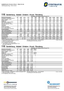 KØREPLAN GYLDIG FRA 1. JULI 2018 Trafikoplysning: Sønderborg - Adsbøl - Gråsten - Kruså - Flensborg