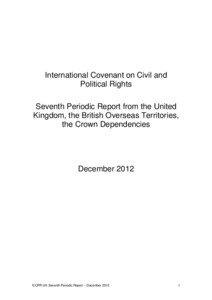 International Covenant on Civil and Political Rights Seventh Periodic Report from the United